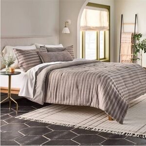 Hearth & Hand King 3- Piece Tonal Striped Comforter Set